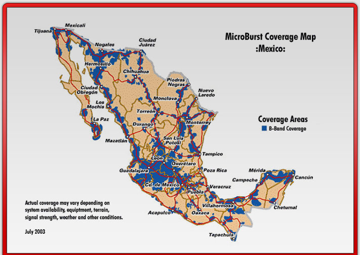 GPS vehicle tracking coverage map of Mexico monitoring auto theft prevention